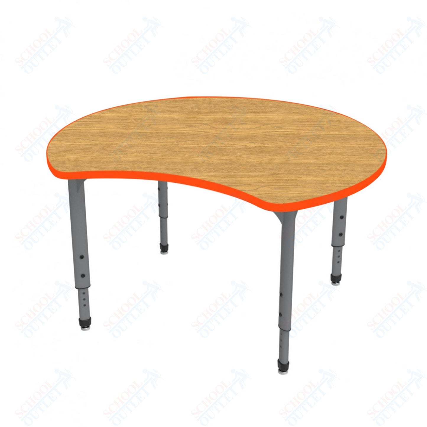 Marco Apex Series 48" Scoop Preschool Activity Table Height Adjustable Legs 17"-24" (38-2296-MB)