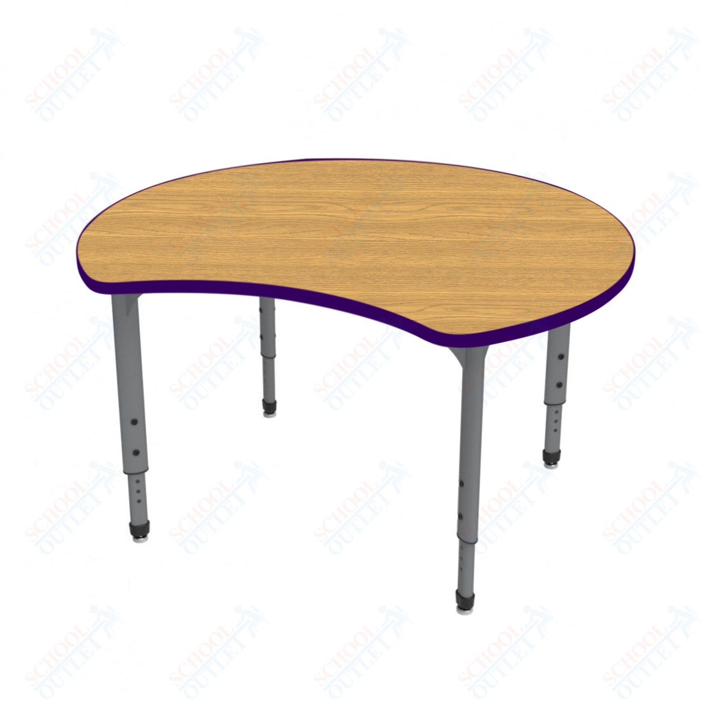 Marco Apex Series 48" Scoop Preschool Activity Table Height Adjustable Legs 17"-24" (38-2296-MB)