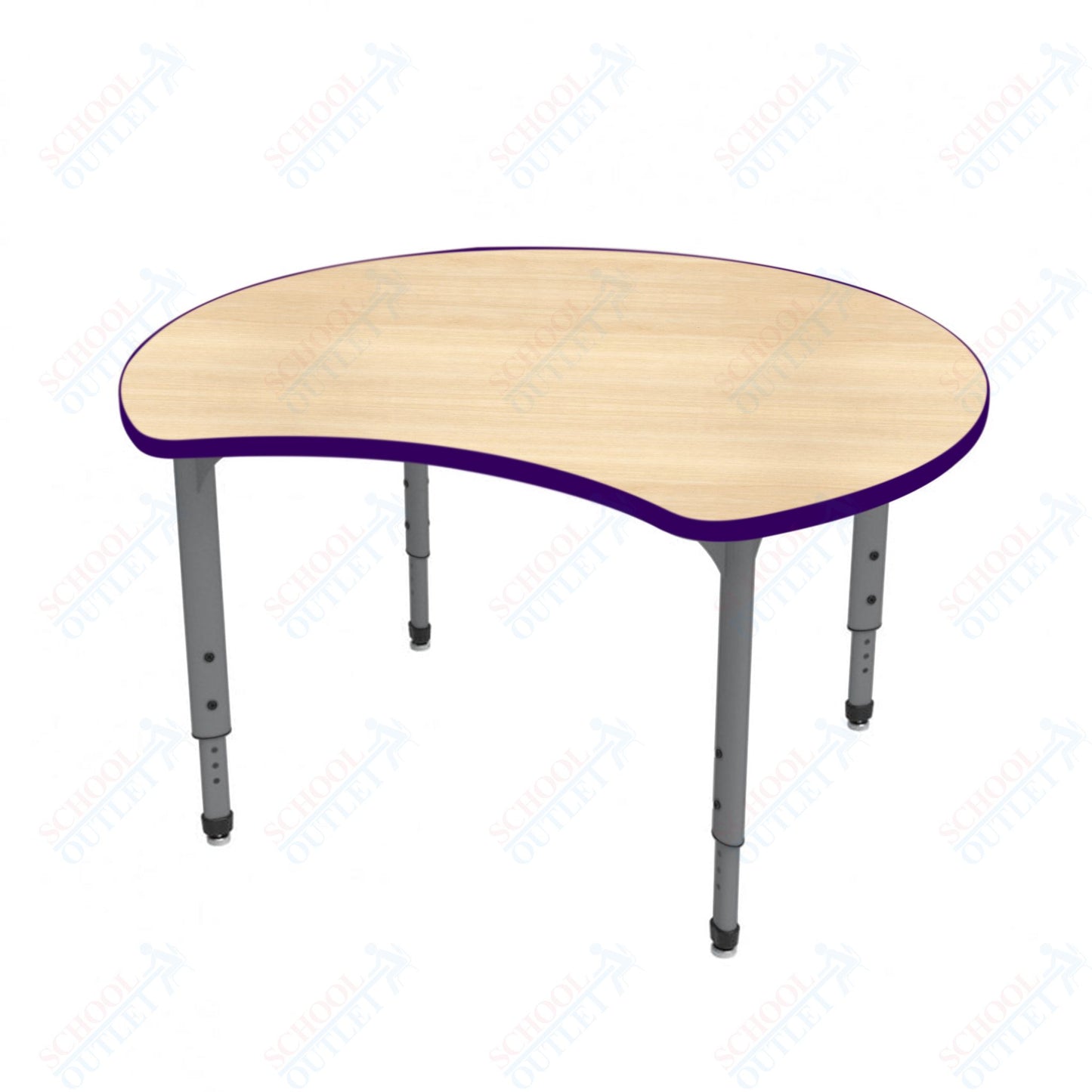 Marco Apex Series 48" Scoop Preschool Activity Table Height Adjustable Legs 17"-24" (38-2296-MB)