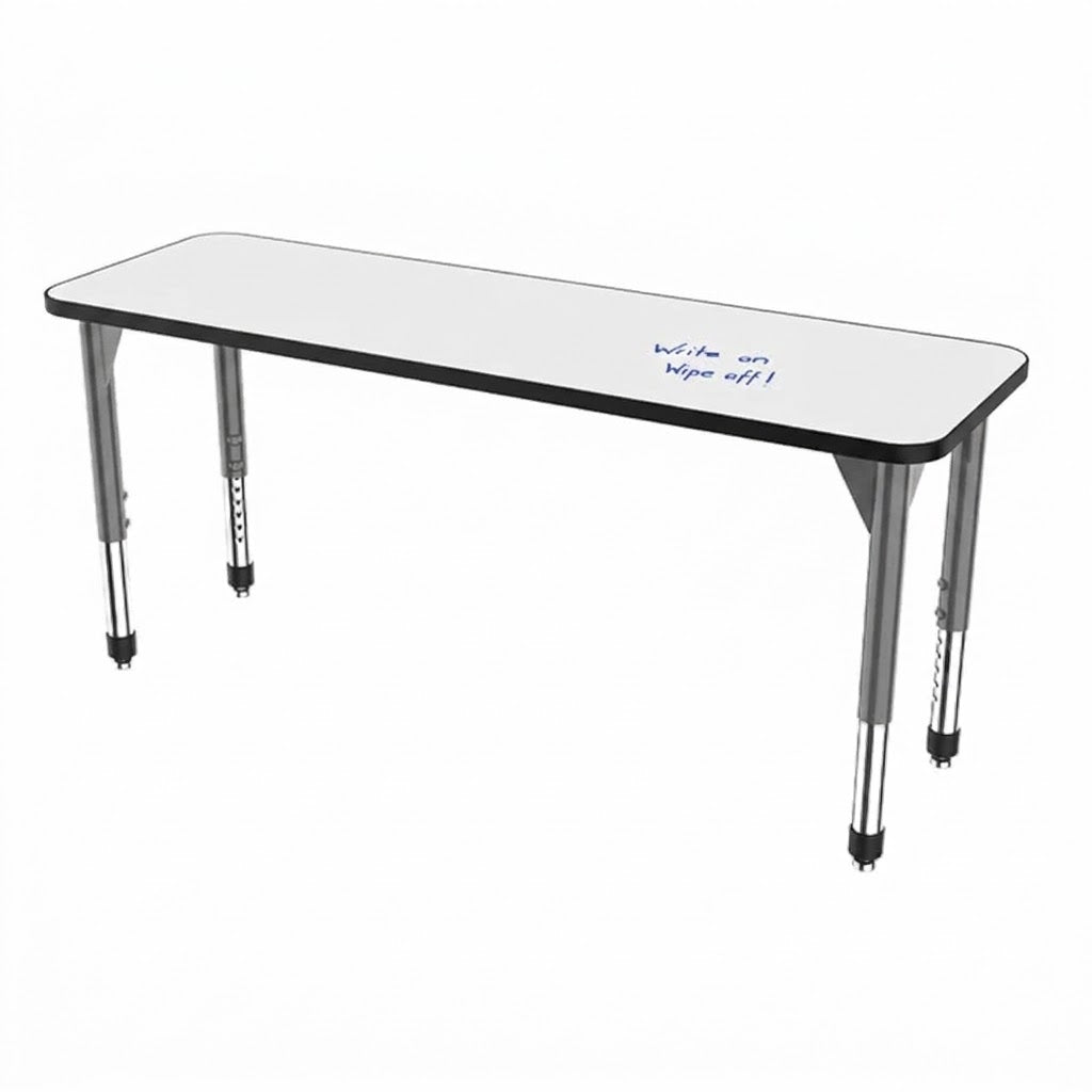Marco Premier Series Rectangle Collaborative Desk w/ Dry Erase HPL Top 20" x 60" Adjustable Height 21"-31" (43-2222-DB)