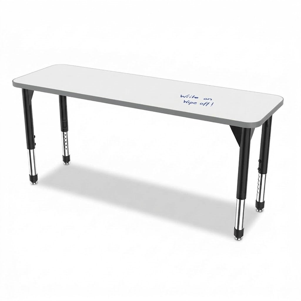 Marco Premier Series Rectangle Collaborative Desk w/ Dry Erase HPL Top 20" x 60" Adjustable Height 21"-31" (43-2222-DB)