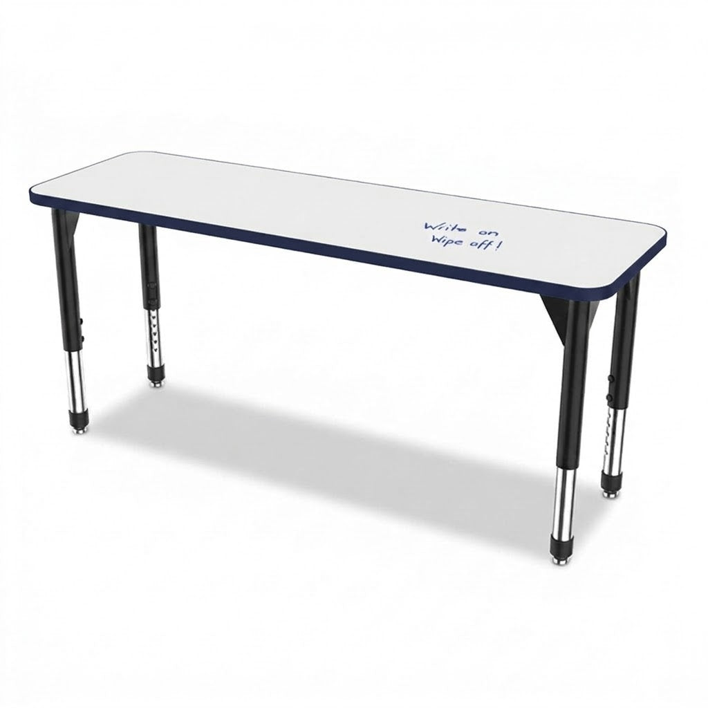 Marco Premier Series Rectangle Collaborative Desk w/ Dry Erase HPL Top 20" x 60" Adjustable Height 21"-31" (43-2222-DB)