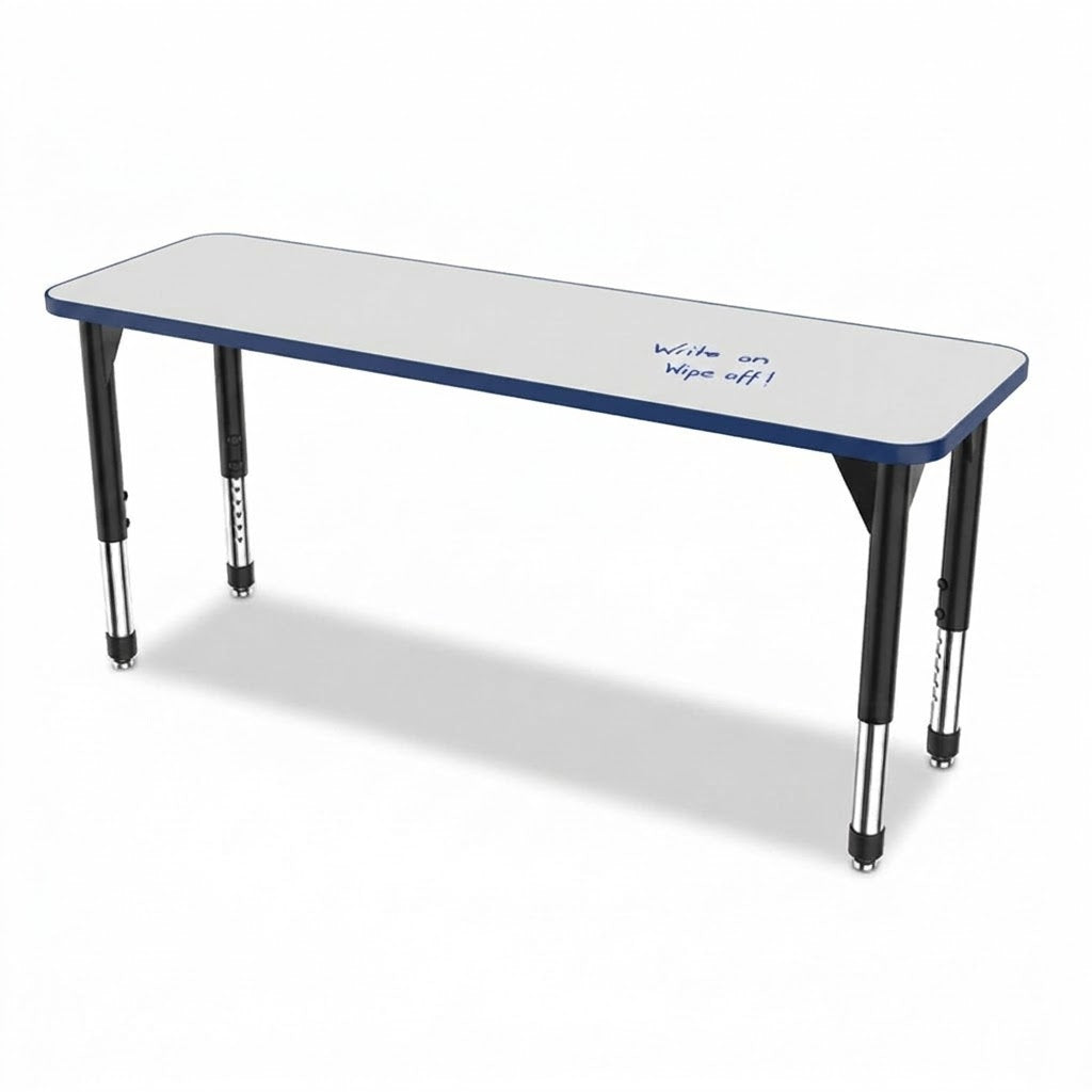 Marco Premier Series Rectangle Collaborative Desk w/ Dry Erase HPL Top 20" x 60" Adjustable Height 21"-31" (43-2222-DB)