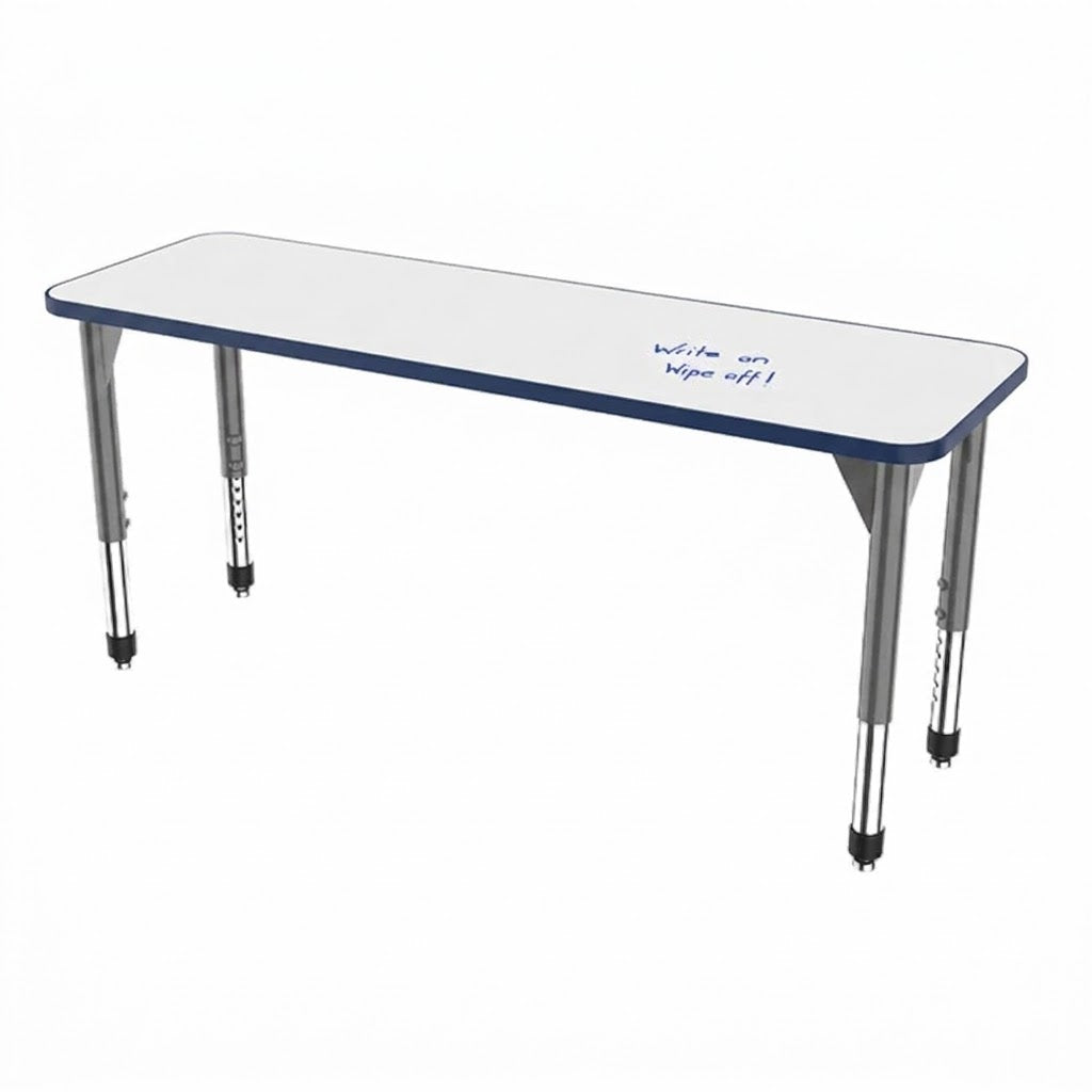 Marco Premier Series Rectangle Collaborative Desk w/ Dry Erase HPL Top 20" x 60" Adjustable Height 21"-31" (43-2222-DB)