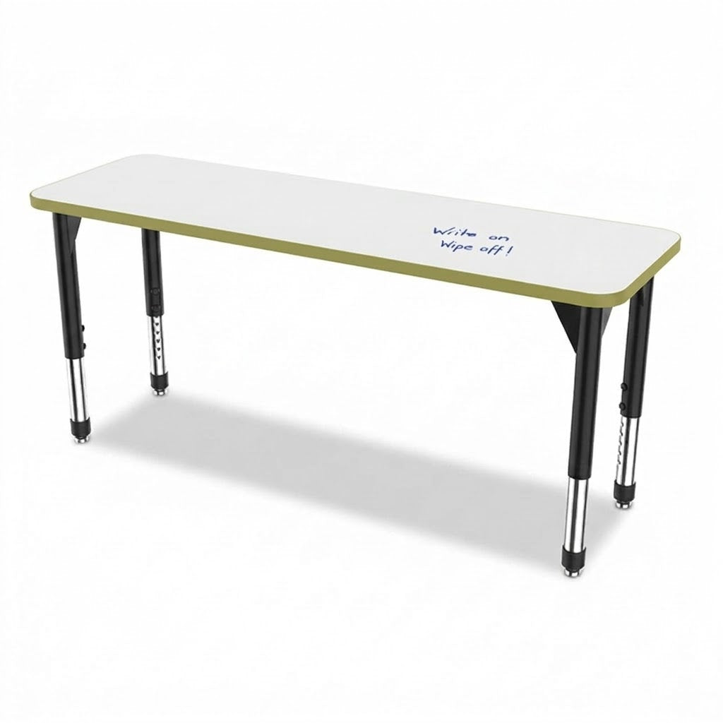 Marco Premier Series Rectangle Collaborative Desk w/ Dry Erase HPL Top 20" x 60" Adjustable Height 21"-31" (43-2222-DB)
