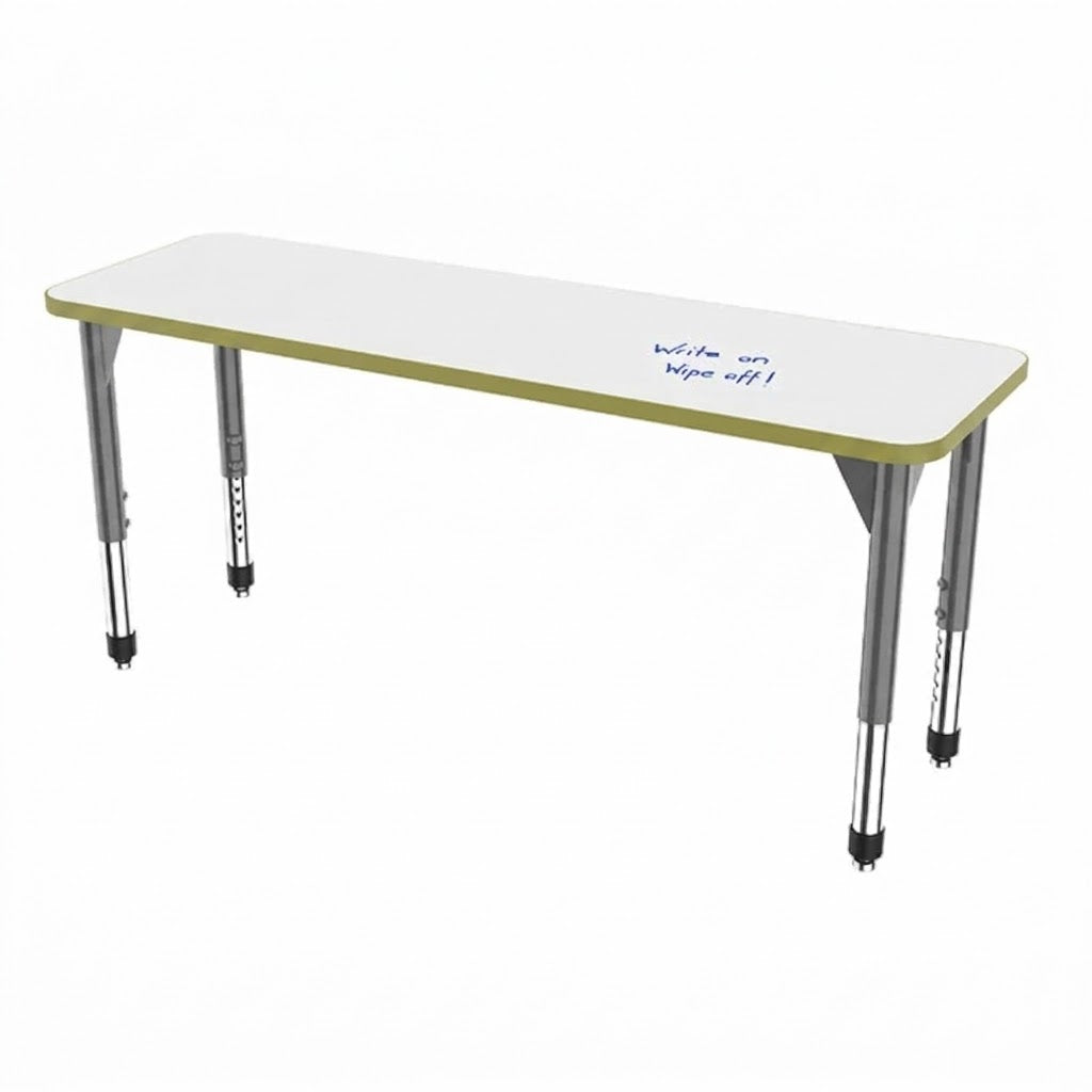 Marco Premier Series Rectangle Collaborative Desk w/ Dry Erase HPL Top 20" x 60" Adjustable Height 21"-31" (43-2222-DB)