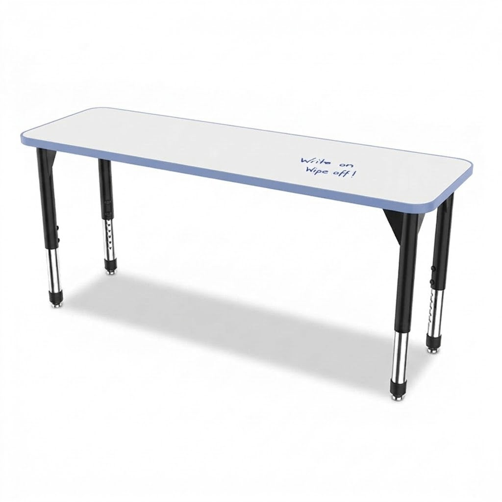 Marco Premier Series Rectangle Collaborative Desk w/ Dry Erase HPL Top 20" x 60" Adjustable Height 21"-31" (43-2222-DB)