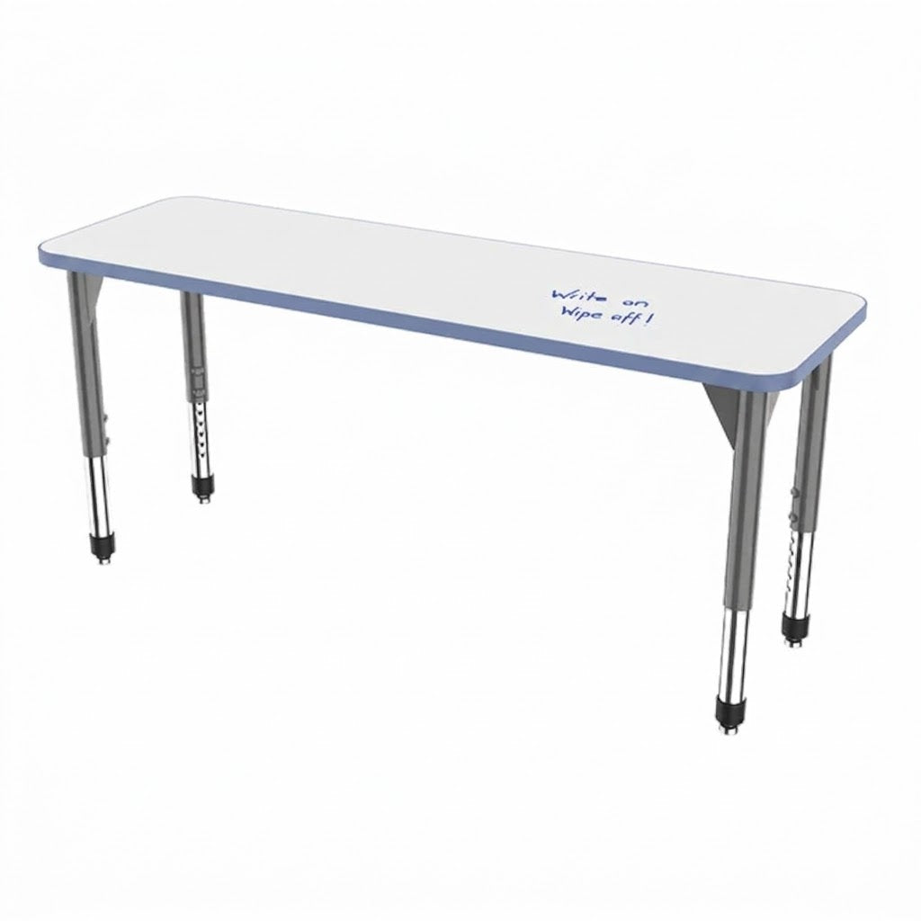 Marco Premier Series Rectangle Collaborative Desk w/ Dry Erase HPL Top 20" x 60" Adjustable Height 21"-31" (43-2222-DB)
