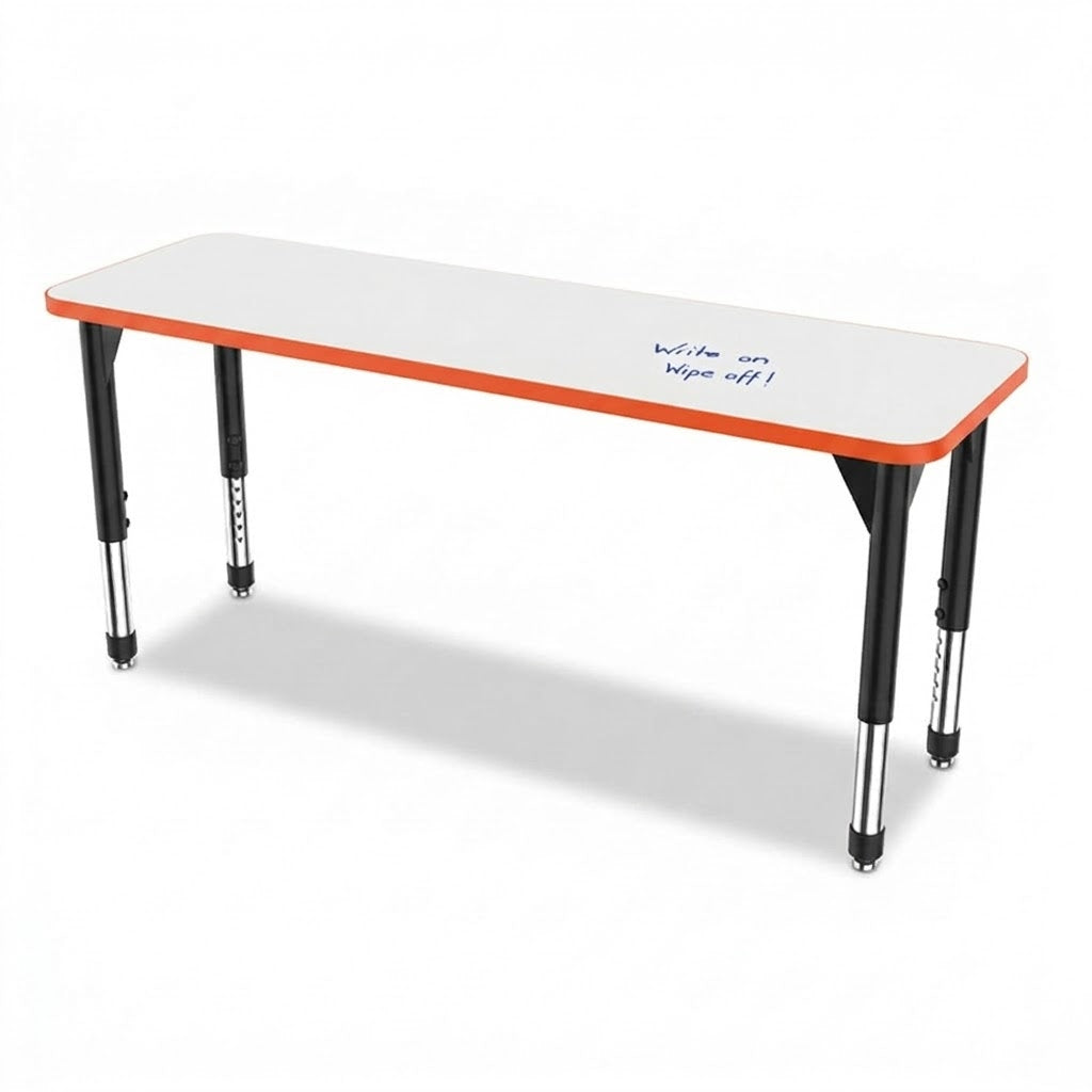 Marco Premier Series Rectangle Collaborative Desk w/ Dry Erase HPL Top 20" x 60" Adjustable Height 21"-31" (43-2222-DB)