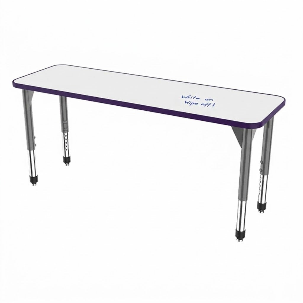 Marco Premier Series Rectangle Collaborative Desk w/ Dry Erase HPL Top 20" x 60" Adjustable Height 21"-31" (43-2222-DB)