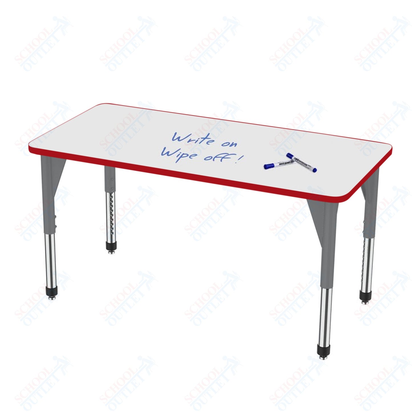 Marco Premier Series Rectangle Activity Table w/ Dry Erase Top 24" x 48" Adj Height 21"-31" (43-2226-DB)