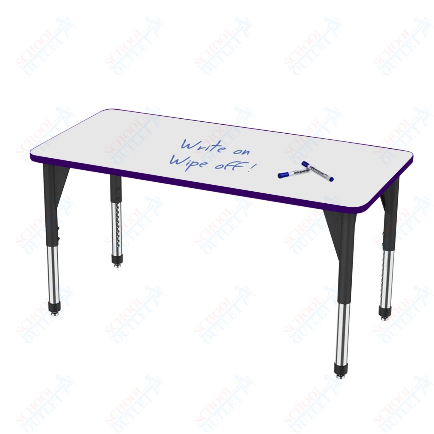 Marco Premier Series Rectangle Activity Table w/ Dry Erase Top 24" x 48" Adj Height 21"-31" (43-2226-DB)