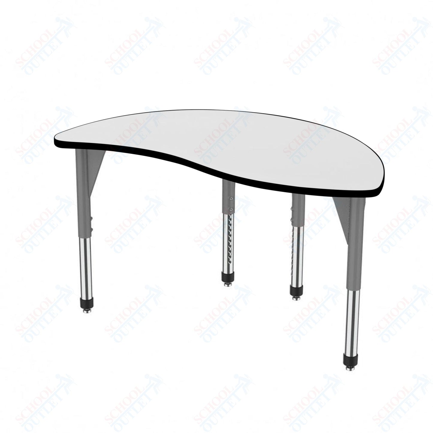 Marco Premier Series Wave Half Round Stand-Up Table w/ Dry Erase Top 30" x 54" Adj Height 32"-42" (43-2252-DA)