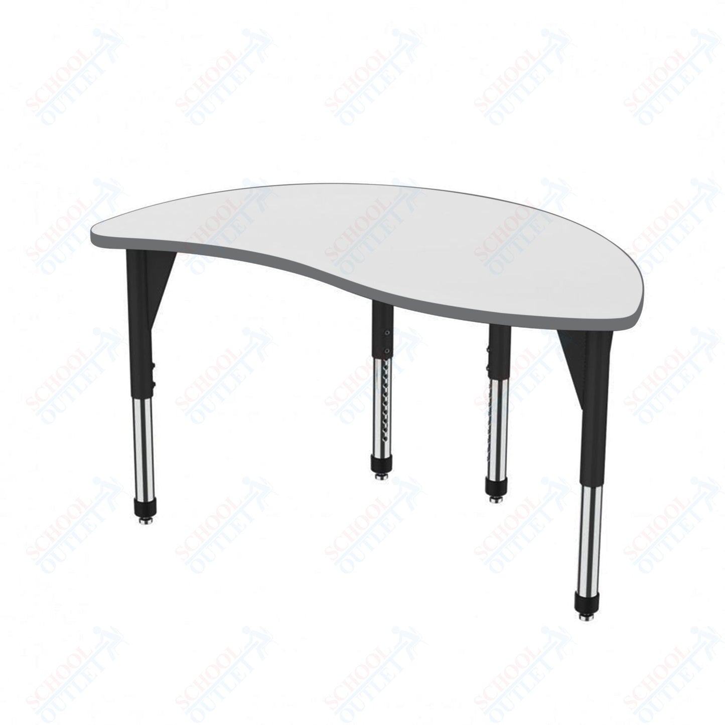 Marco Premier Series Wave Half Round Stand-Up Table w/ Dry Erase Top 30" x 54" Adj Height 32"-42" (43-2252-DA)
