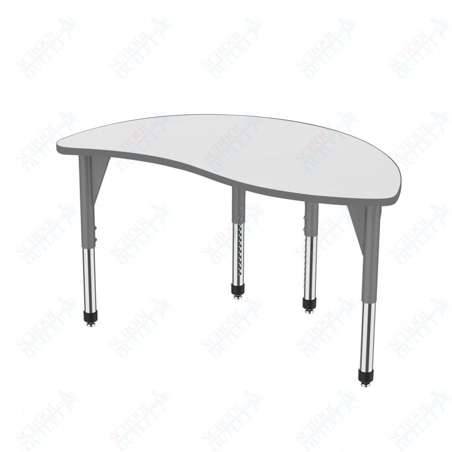 Marco Premier Series Wave Half Round Stand-Up Table w/ Dry Erase Top 30" x 54" Adj Height 32"-42" (43-2252-DA)