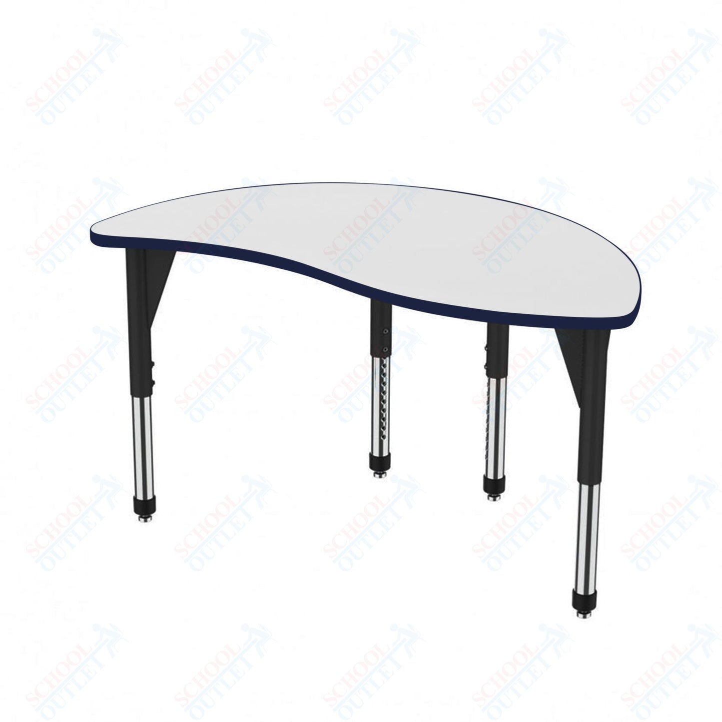 Marco Premier Series Wave Half Round Stand-Up Table w/ Dry Erase Top 30" x 54" Adj Height 32"-42" (43-2252-DA)