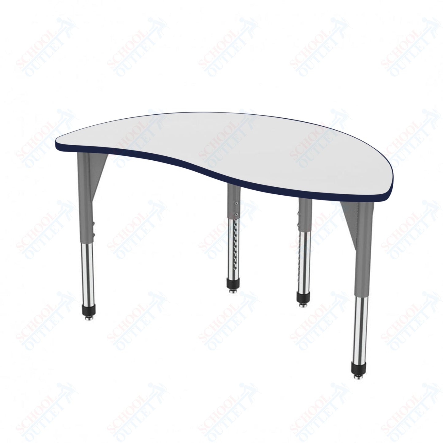 Marco Premier Series Wave Half Round Stand-Up Table w/ Dry Erase Top 30" x 54" Adj Height 32"-42" (43-2252-DA)