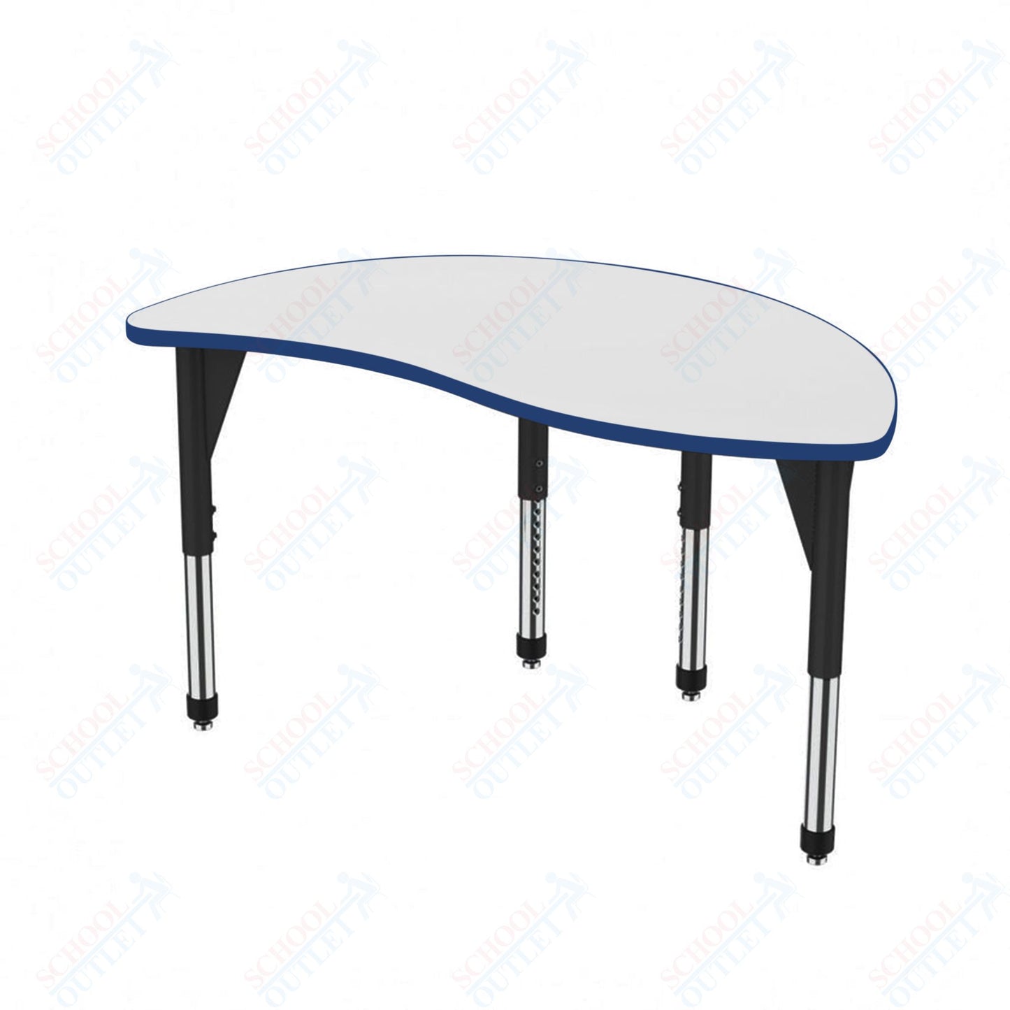 Marco Premier Series Wave Half Round Stand-Up Table w/ Dry Erase Top 30" x 54" Adj Height 32"-42" (43-2252-DA)