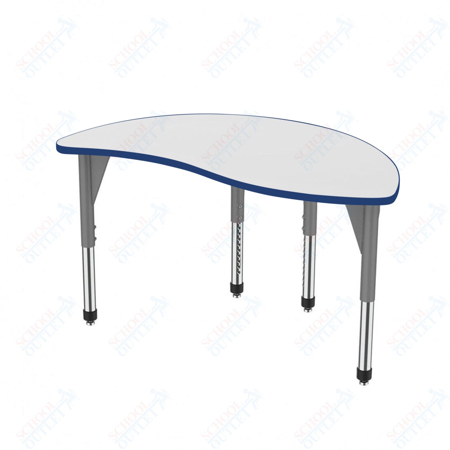 Marco Premier Series Wave Half Round Stand-Up Table w/ Dry Erase Top 30" x 54" Adj Height 32"-42" (43-2252-DA)