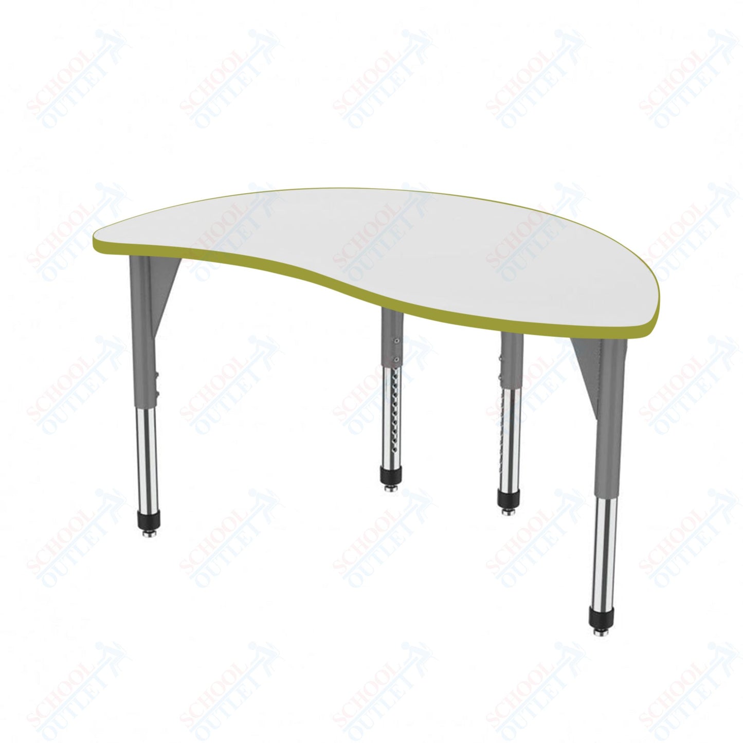Marco Premier Series Wave Half Round Stand-Up Table w/ Dry Erase Top 30" x 54" Adj Height 32"-42" (43-2252-DA)