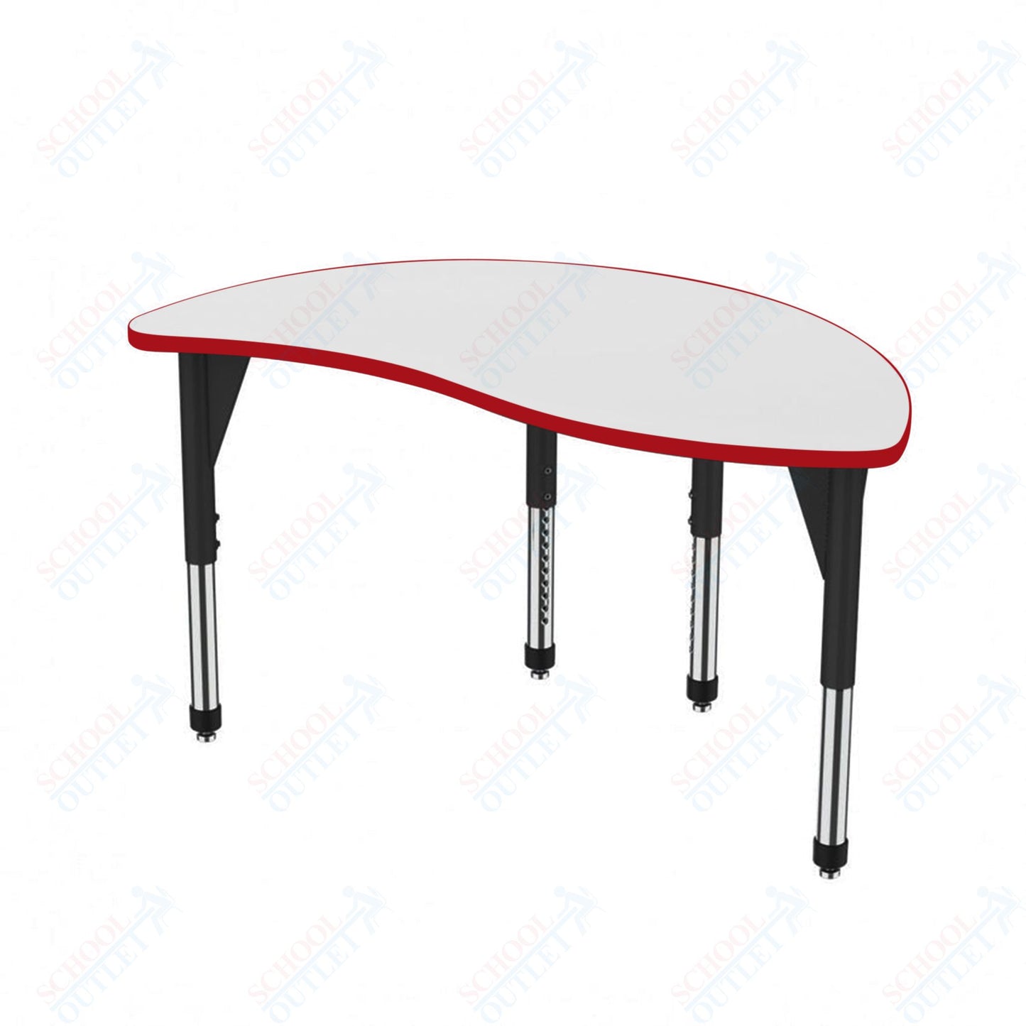 Marco Premier Series Wave Half Round Stand-Up Table w/ Dry Erase Top 30" x 54" Adj Height 32"-42" (43-2252-DA)