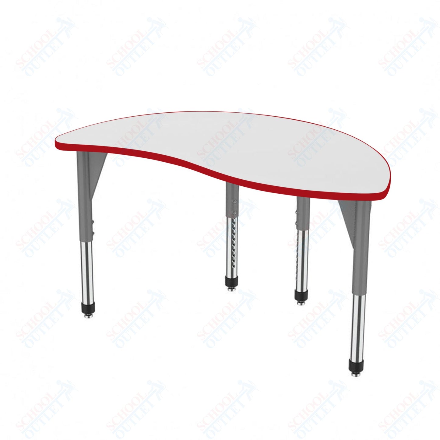 Marco Premier Series Wave Half Round Stand-Up Table w/ Dry Erase Top 30" x 54" Adj Height 32"-42" (43-2252-DA)