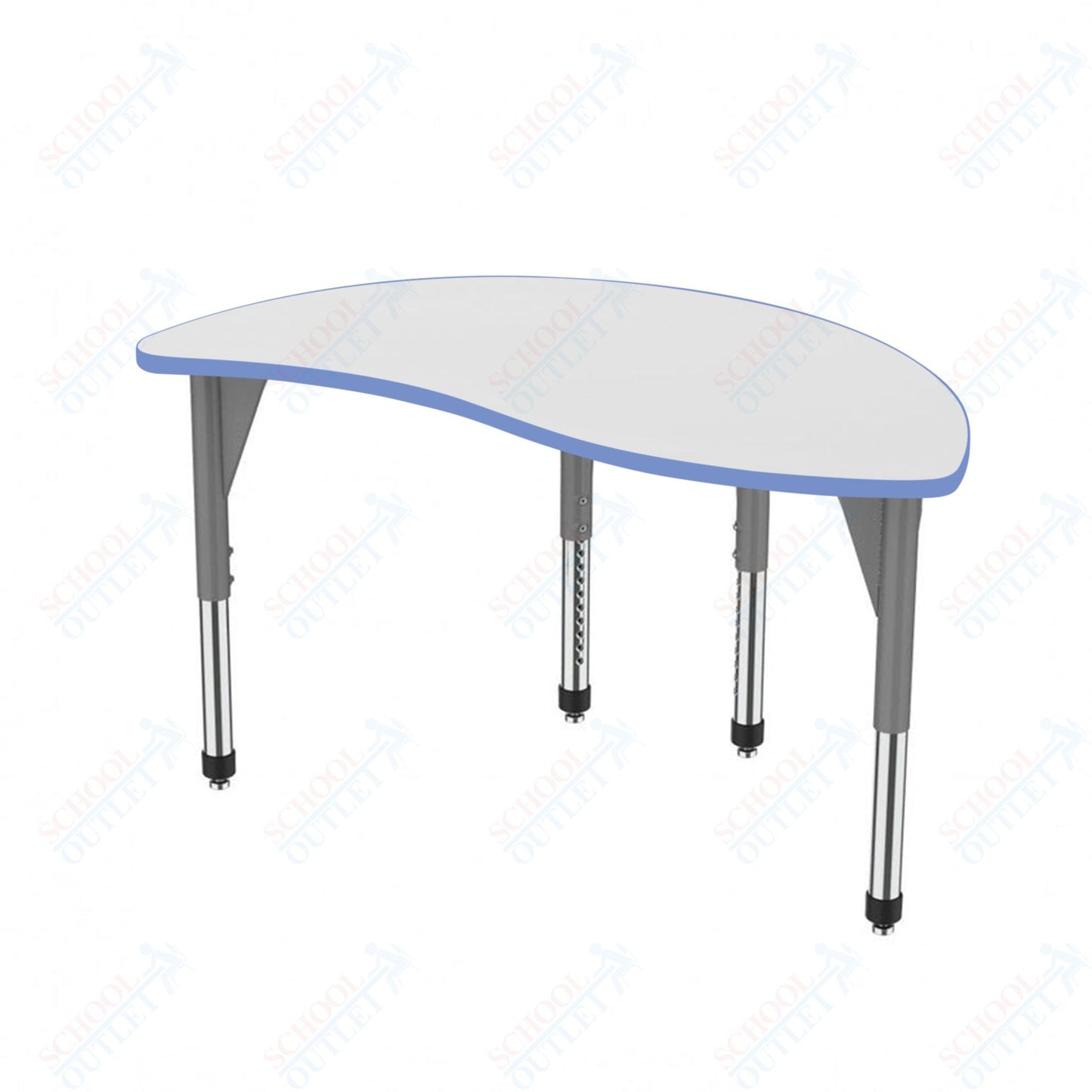 Marco Premier Series Wave Half Round Stand-Up Table w/ Dry Erase Top 30" x 54" Adj Height 32"-42" (43-2252-DA)