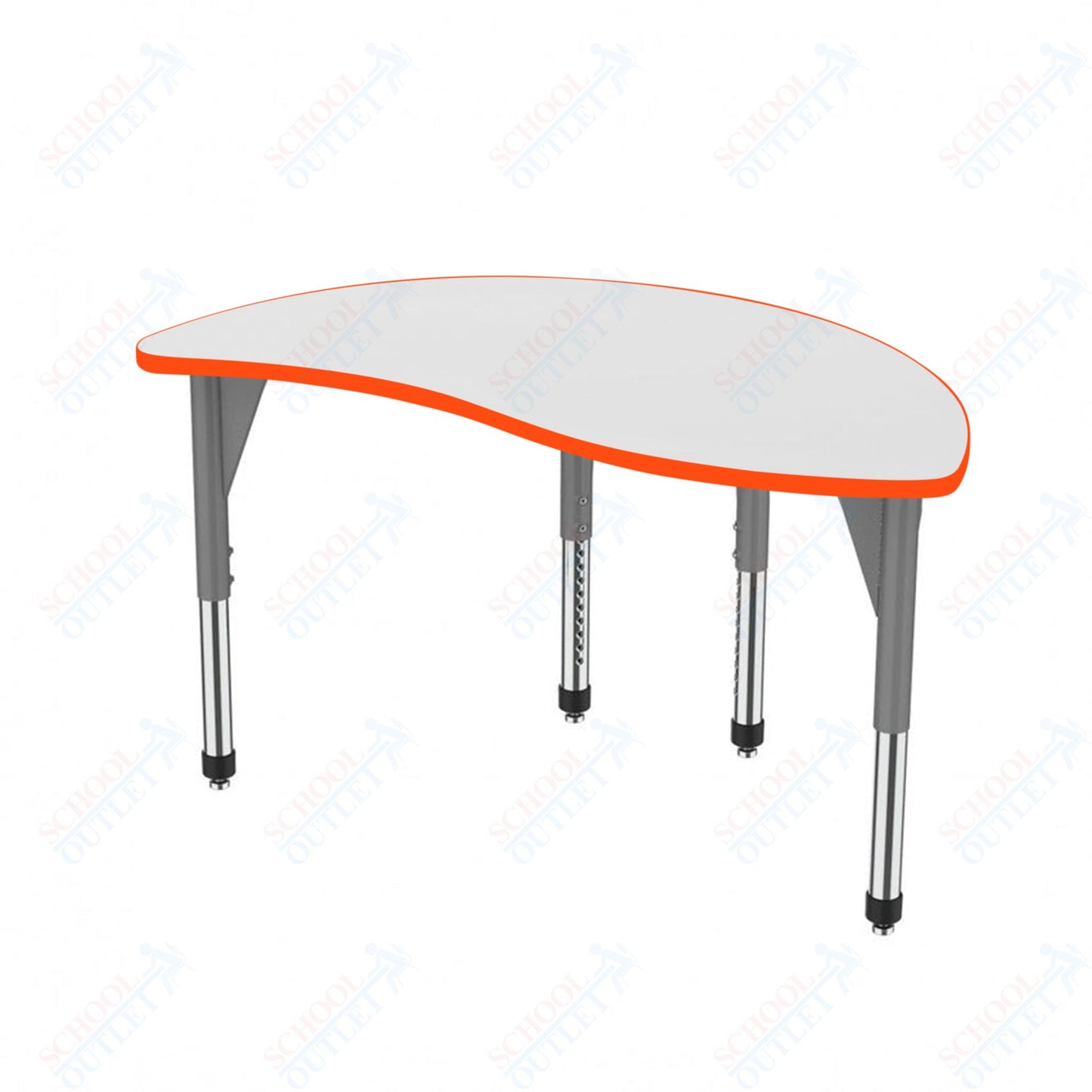 Marco Premier Series Wave Half Round Stand-Up Table w/ Dry Erase Top 30" x 54" Adj Height 32"-42" (43-2252-DA)