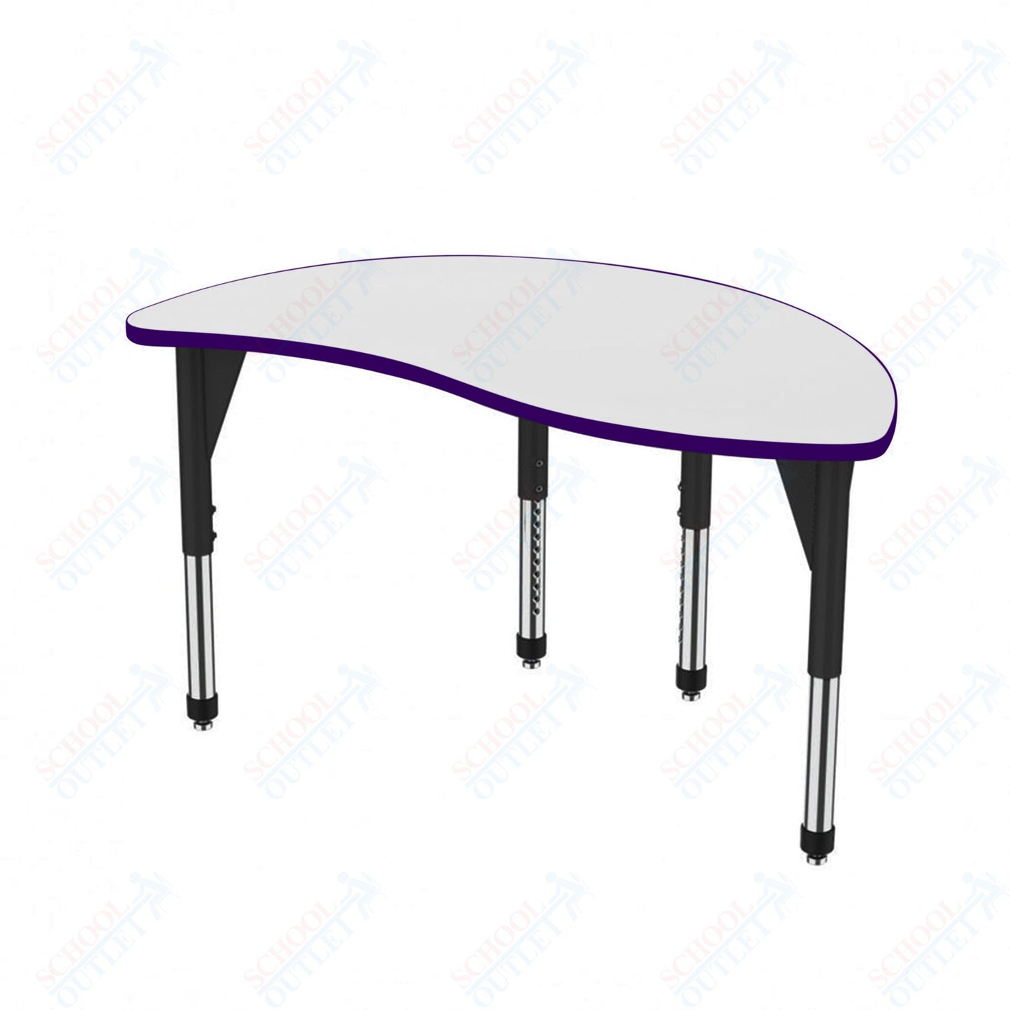 Marco Premier Series Wave Half Round Stand-Up Table w/ Dry Erase Top 30" x 54" Adj Height 32"-42" (43-2252-DA)