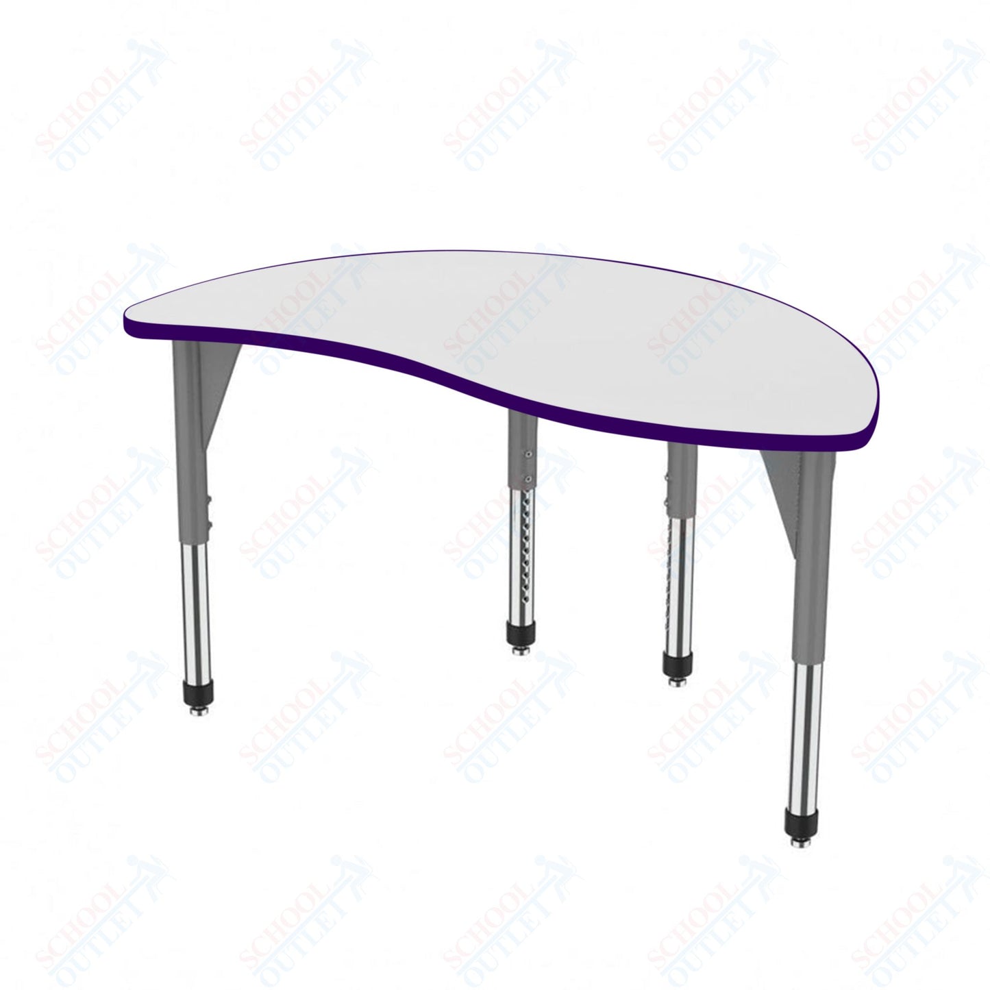 Marco Premier Series Wave Half Round Stand-Up Table w/ Dry Erase Top 30" x 54" Adj Height 32"-42" (43-2252-DA)