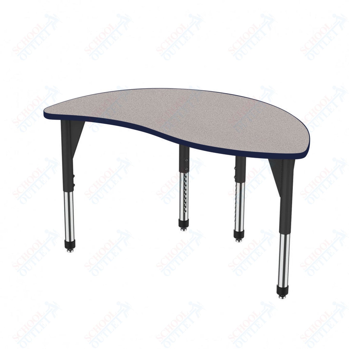Marco Premier Series Wave Half Round Stand-Up Table 30" x 54" Adjustable Height 32"-42" (43-2252-MA)