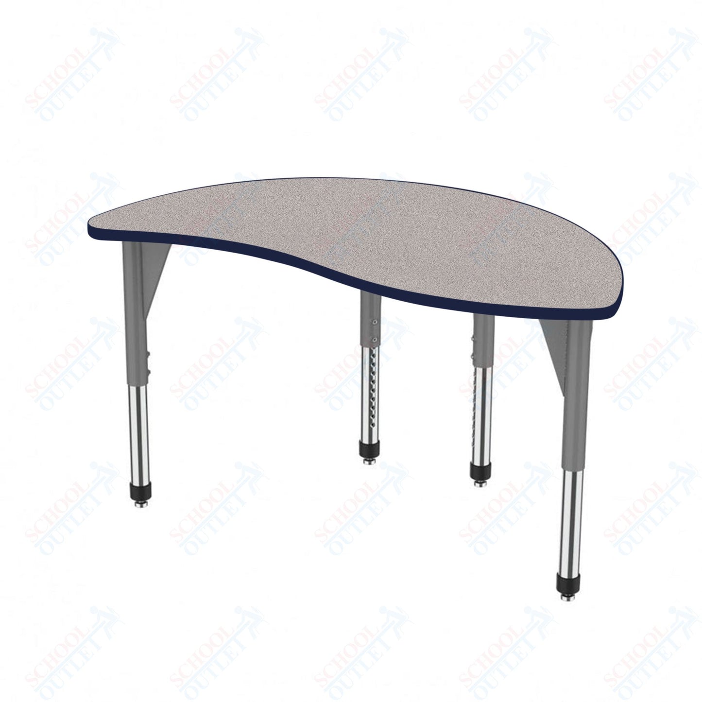 Marco Premier Series Wave Half Round Stand-Up Table 30" x 54" Adjustable Height 32"-42" (43-2252-MA)
