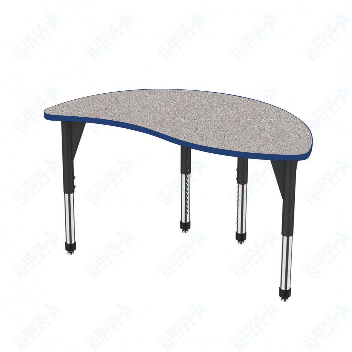 Marco Premier Series Wave Half Round Stand-Up Table 30" x 54" Adjustable Height 32"-42" (43-2252-MA)