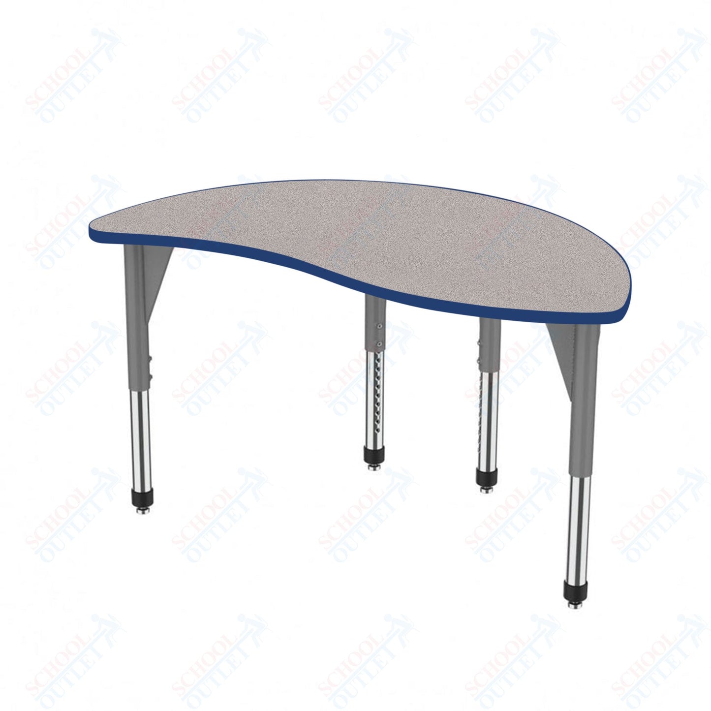 Marco Premier Series Wave Half Round Stand-Up Table 30" x 54" Adjustable Height 32"-42" (43-2252-MA)