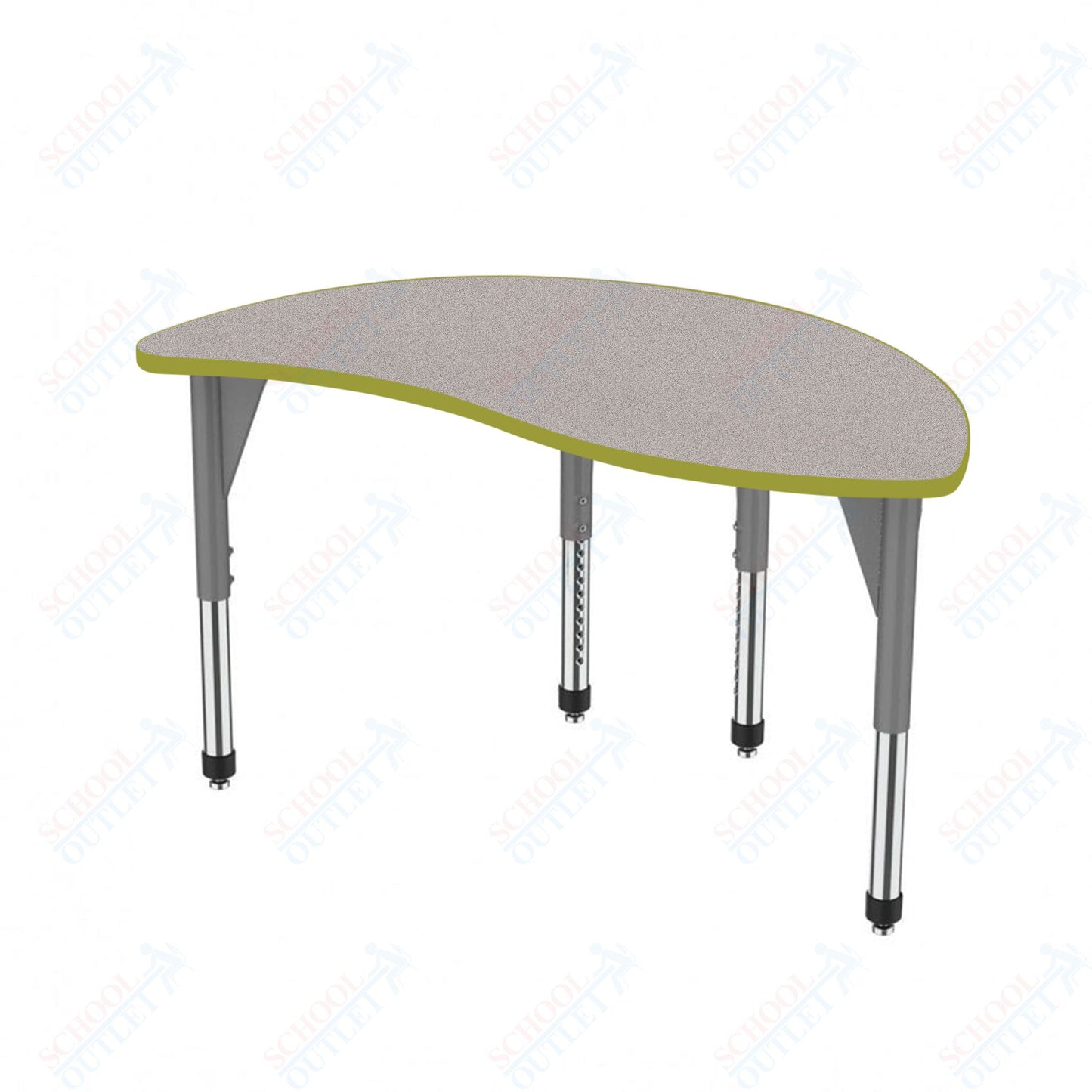 Marco Premier Series Wave Half Round Stand-Up Table 30" x 54" Adjustable Height 32"-42" (43-2252-MA)