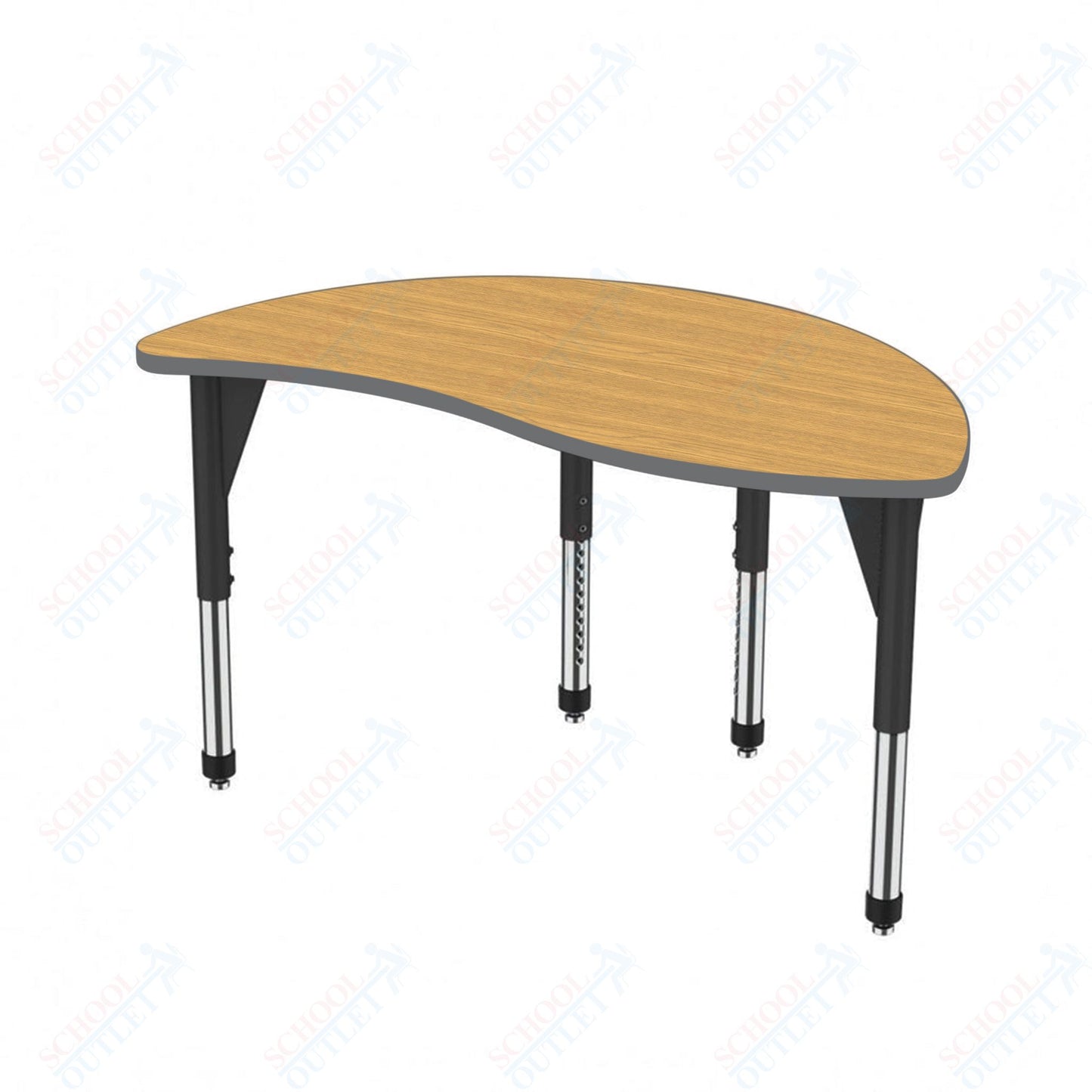 Marco Premier Series Wave Half Round Stand-Up Table 30" x 54" Adjustable Height 32"-42" (43-2252-MA)