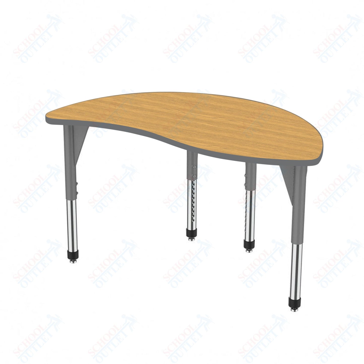 Marco Premier Series Wave Half Round Stand-Up Table 30" x 54" Adjustable Height 32"-42" (43-2252-MA)