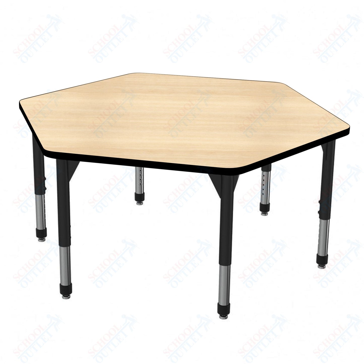 Marco Premier Series Hexagon Stand-Up Table 54.5" x 48" Adjustable Height 32"-42" (43-2254-MA)