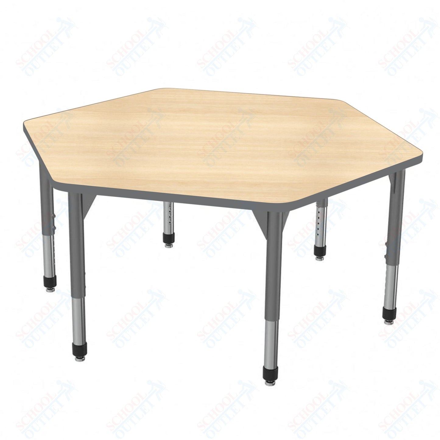 Marco Premier Series Hexagon Stand-Up Table 54.5" x 48" Adjustable Height 32"-42" (43-2254-MA)