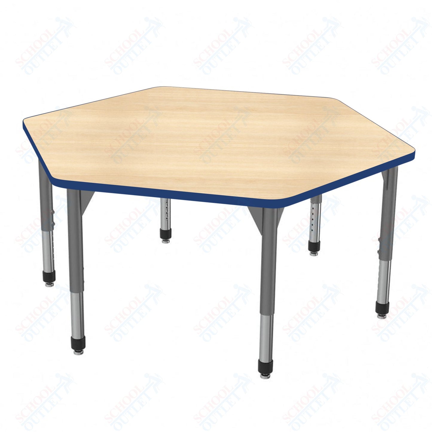 Marco Premier Series Hexagon Stand-Up Table 54.5" x 48" Adjustable Height 32"-42" (43-2254-MA)