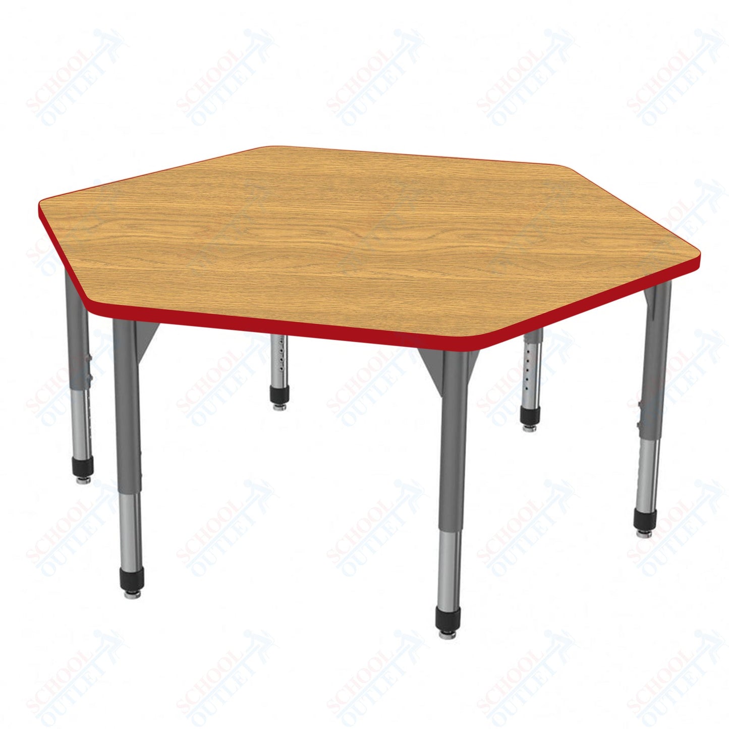 Marco Premier Series Hexagon Stand-Up Table 54.5" x 48" Adjustable Height 32"-42" (43-2254-MA)