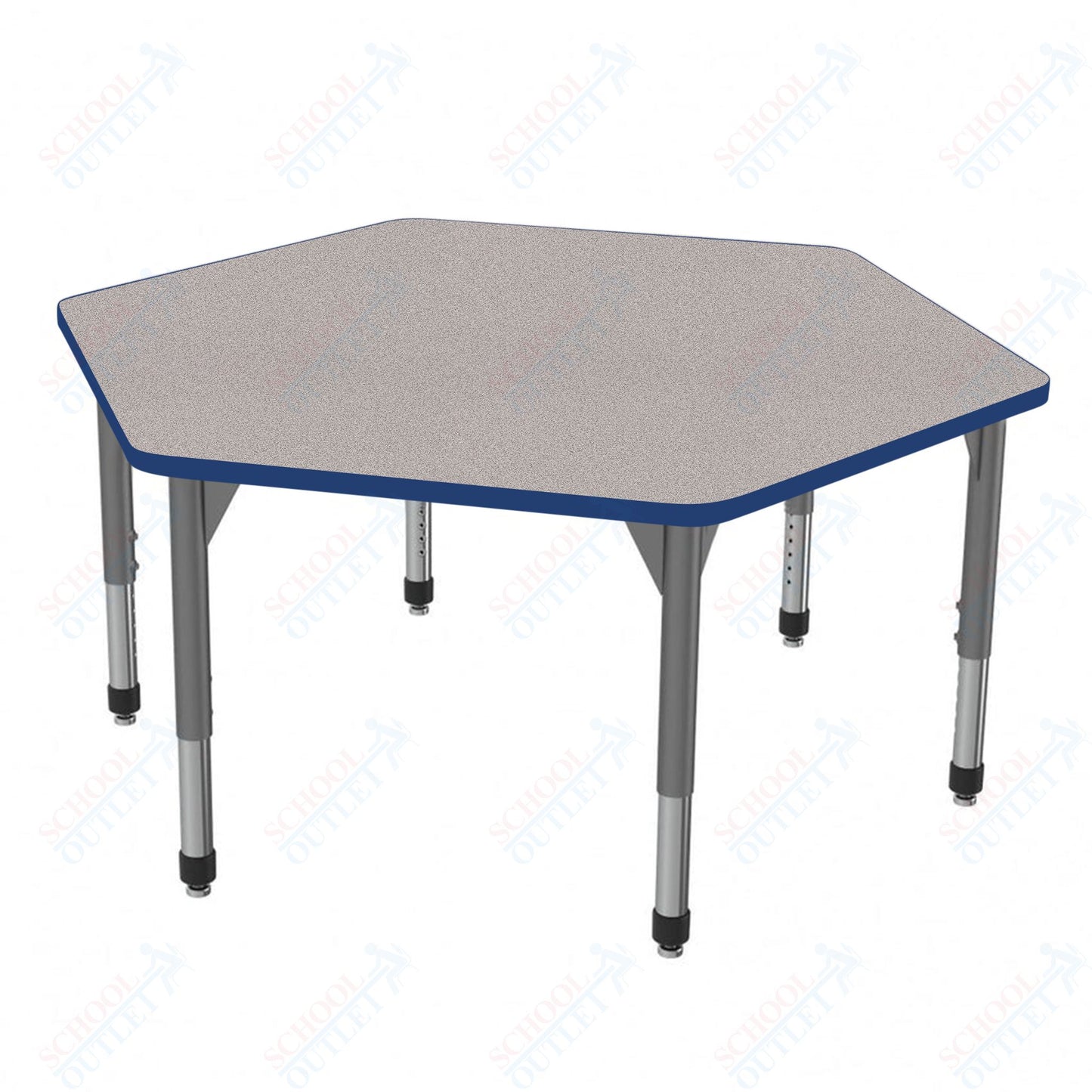 Marco Premier Series Hexagon Stand-Up Table 54.5" x 48" Adjustable Height 32"-42" (43-2254-MA)