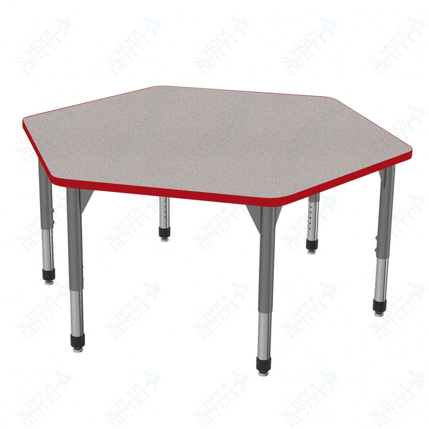 Marco Premier Series Hexagon Stand-Up Table 54.5" x 48" Adjustable Height 32"-42" (43-2254-MA)