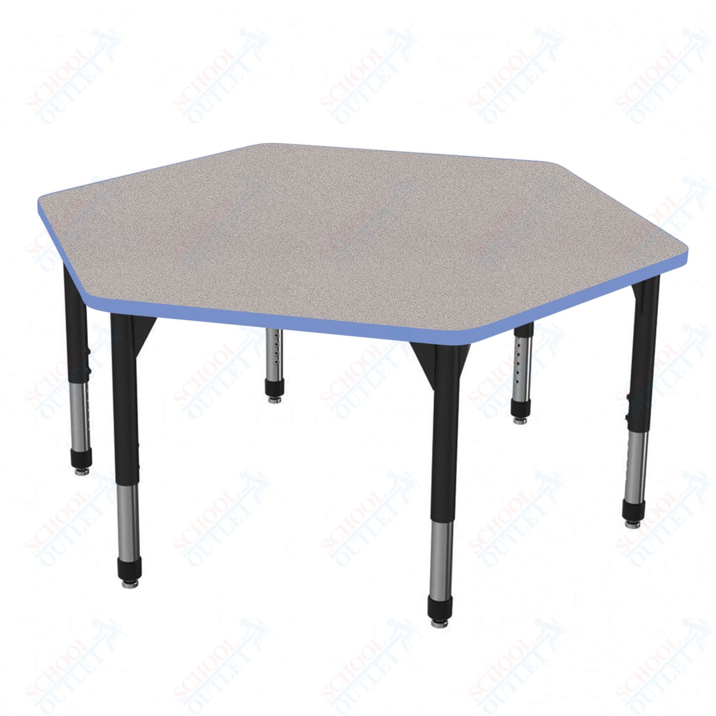 Marco Premier Series Hexagon Stand-Up Table 54.5" x 48" Adjustable Height 32"-42" (43-2254-MA)