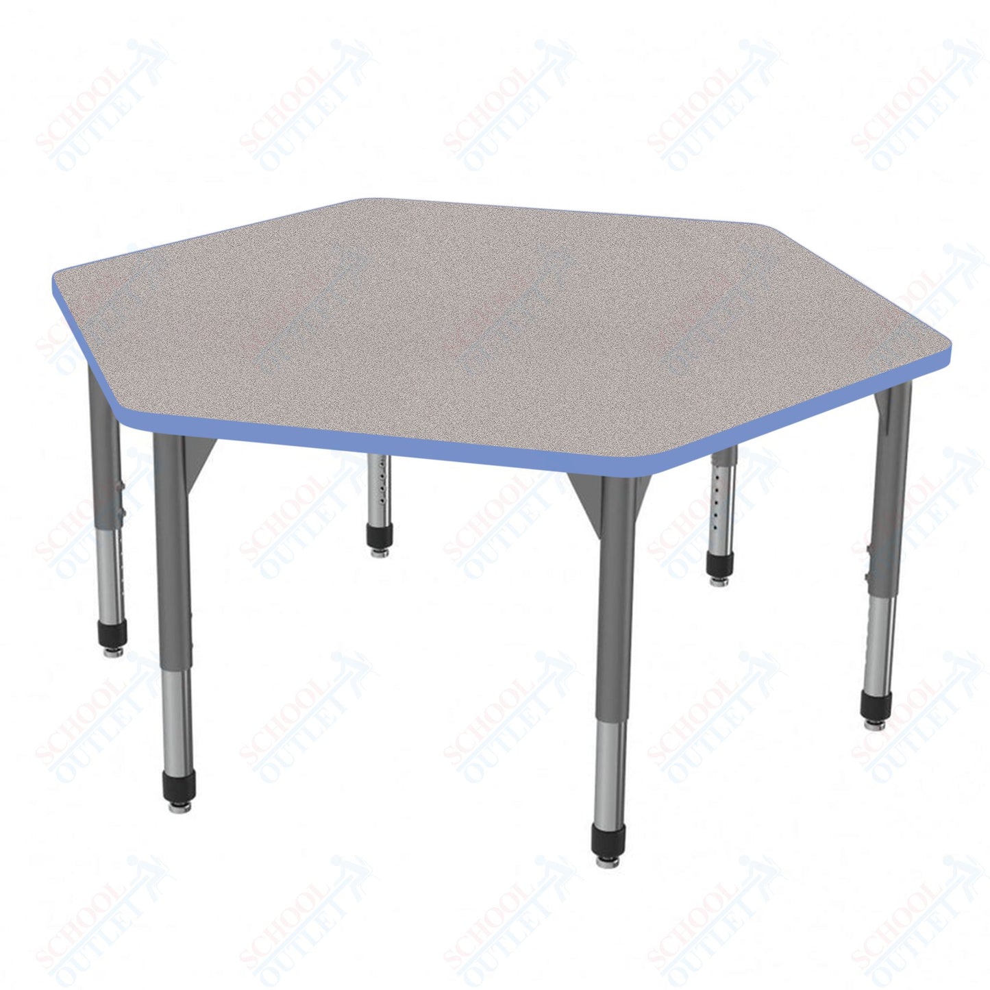 Marco Premier Series Hexagon Stand-Up Table 54.5" x 48" Adjustable Height 32"-42" (43-2254-MA)