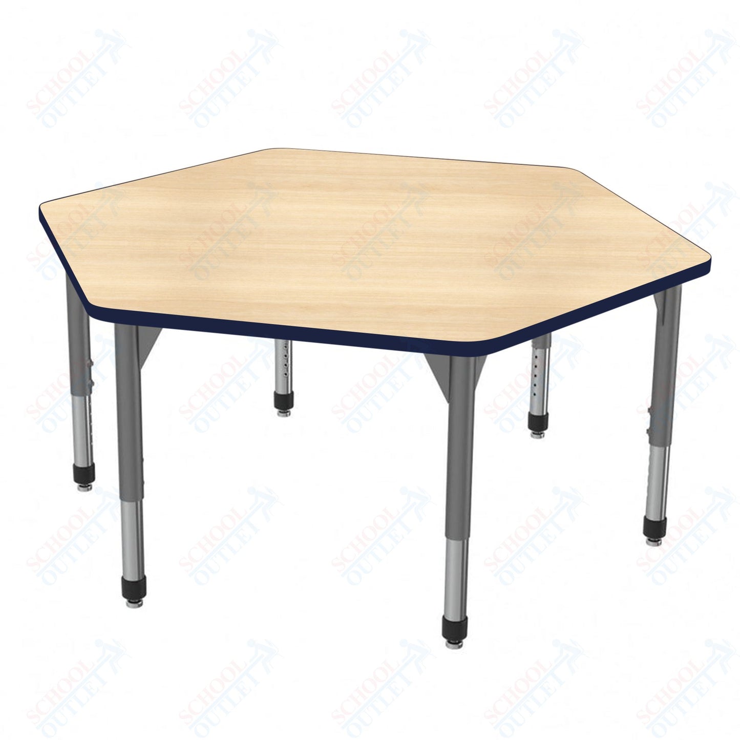 Marco Premier Series Hexagon Stand-Up Table 54.5" x 48" Adjustable Height 32"-42" (43-2254-MA)