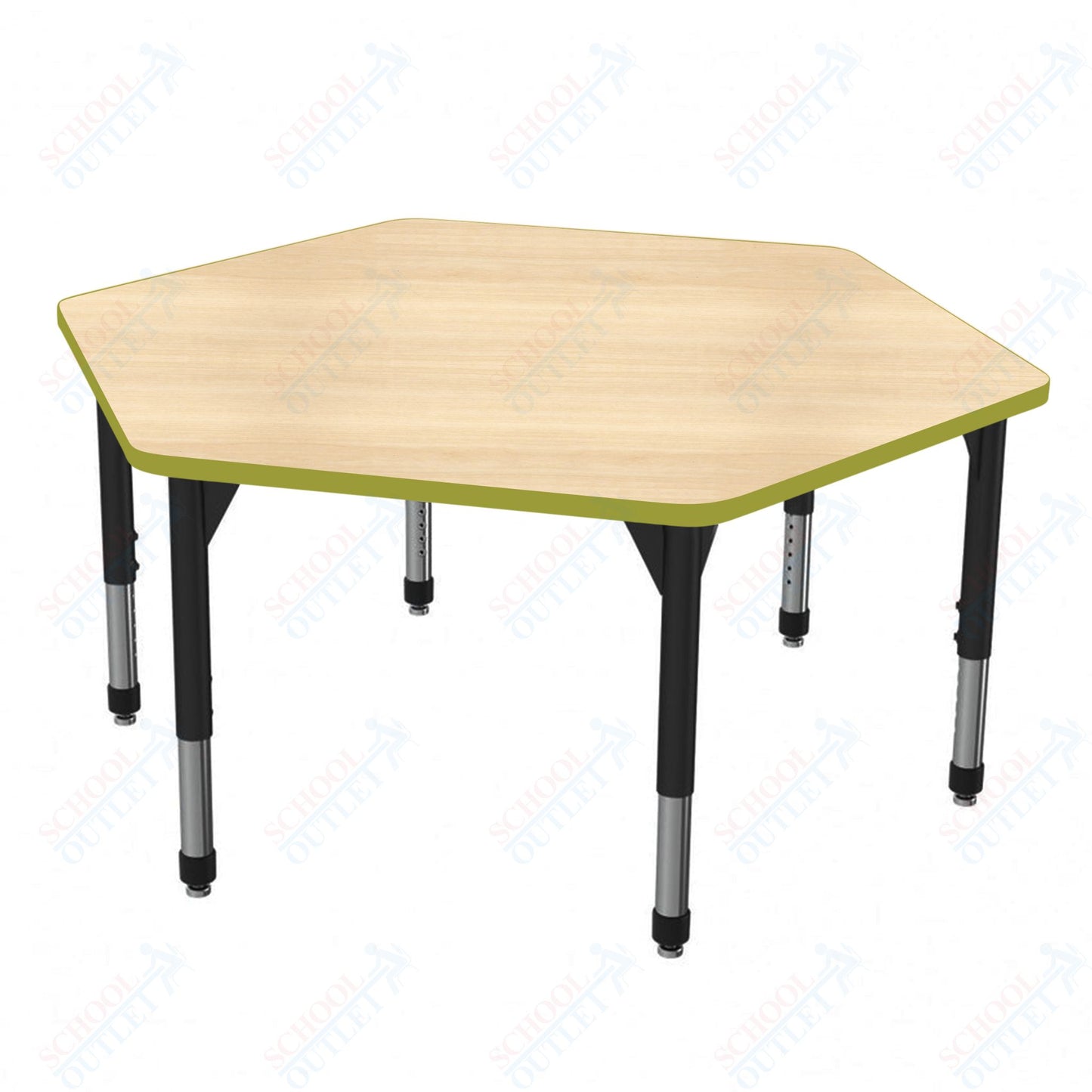Marco Premier Series Hexagon Stand-Up Table 54.5" x 48" Adjustable Height 32"-42" (43-2254-MA)