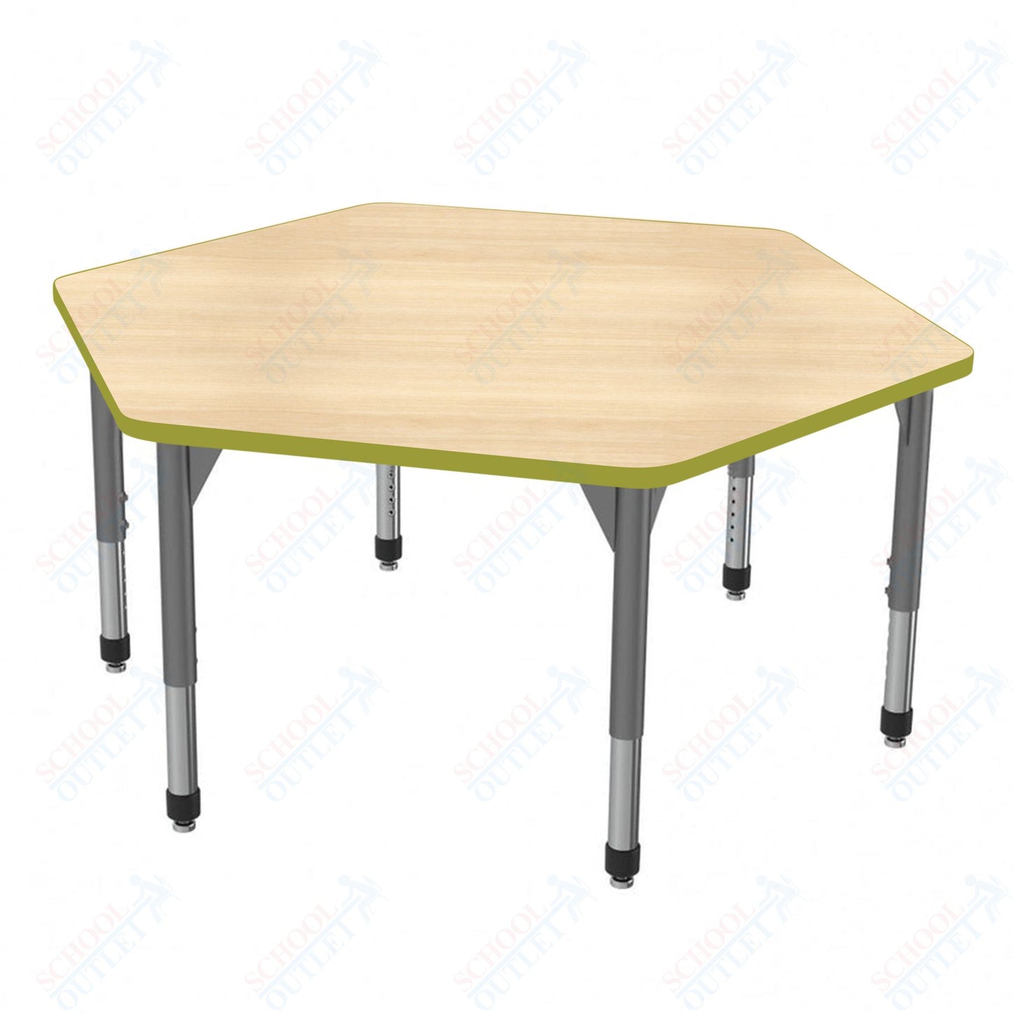 Marco Premier Series Hexagon Stand-Up Table 54.5" x 48" Adjustable Height 32"-42" (43-2254-MA)