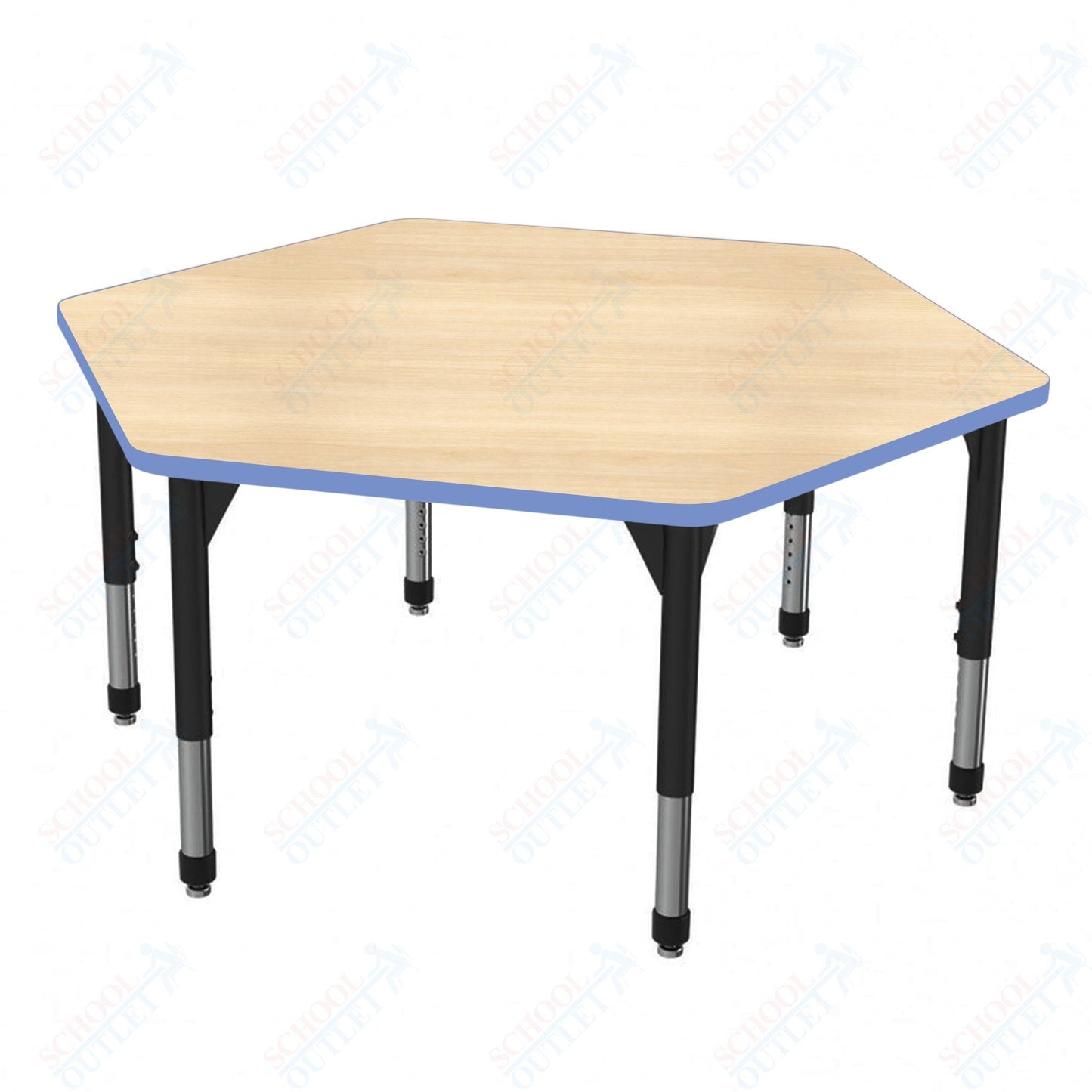 Marco Premier Series Hexagon Stand-Up Table 54.5" x 48" Adjustable Height 32"-42" (43-2254-MA)