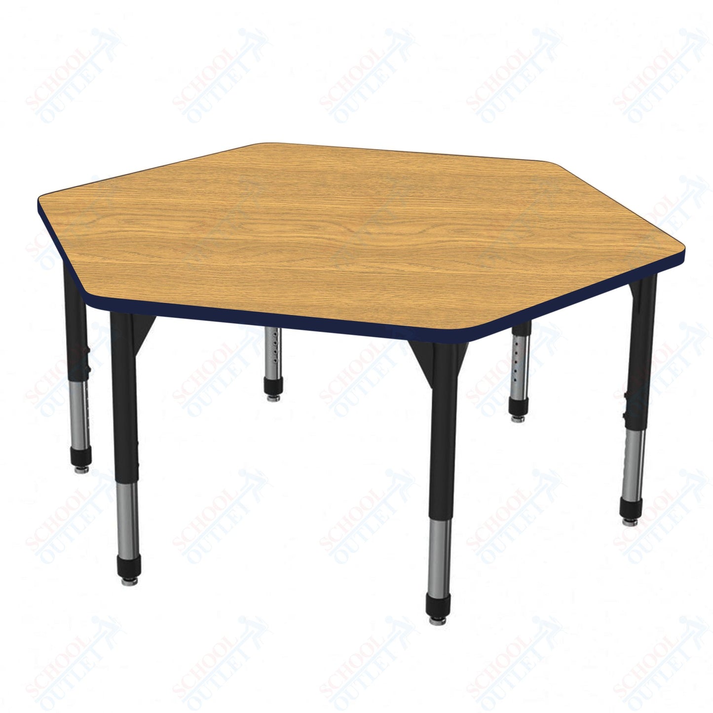 Marco Premier Series Hexagon Stand-Up Table 54.5" x 48" Adjustable Height 32"-42" (43-2254-MA)